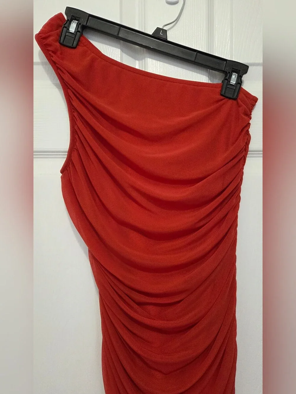 PRETTYGARDEN Rust One Shoulder Ruched Bodycon Dress Cocktail Wedding Guest Sz S - Picture 4 of 10